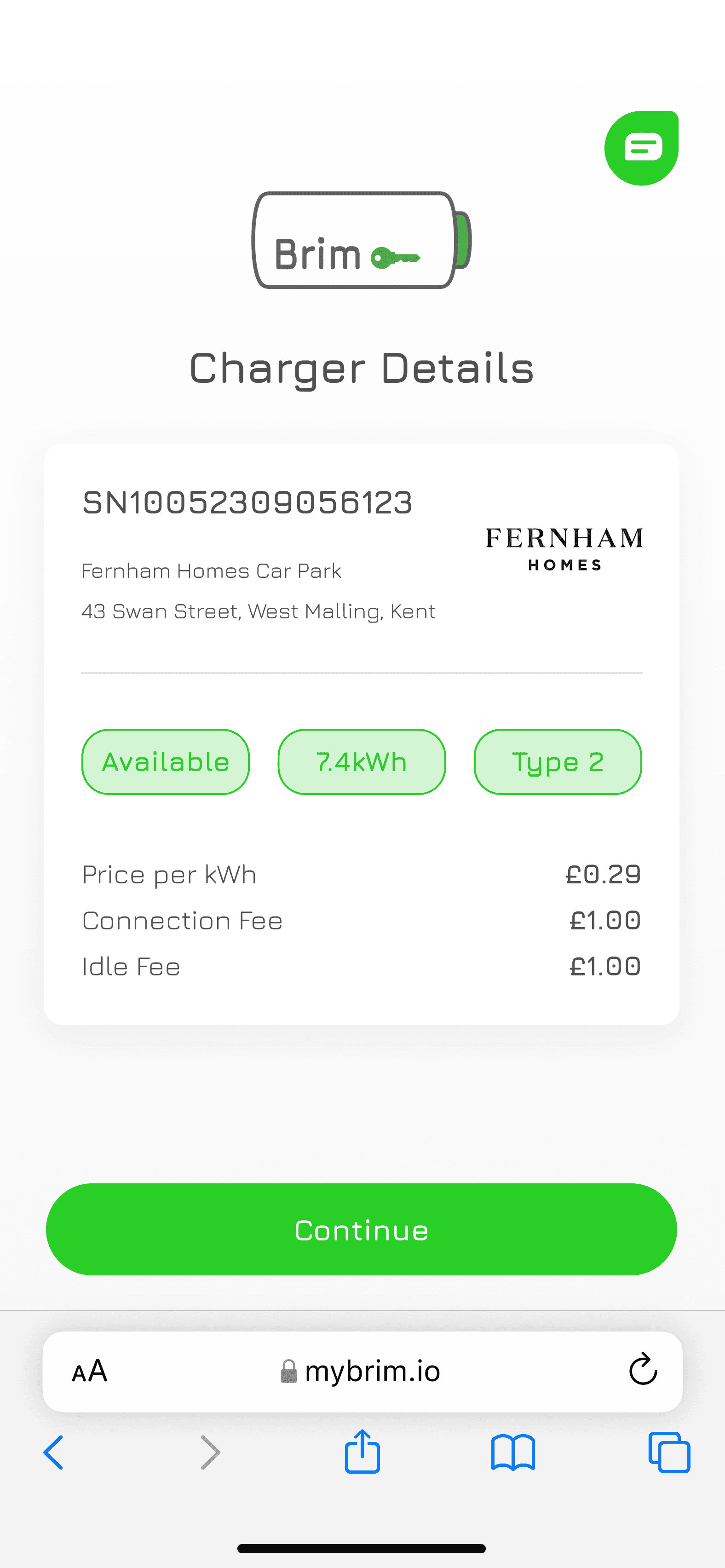 MyBrim app screen 1