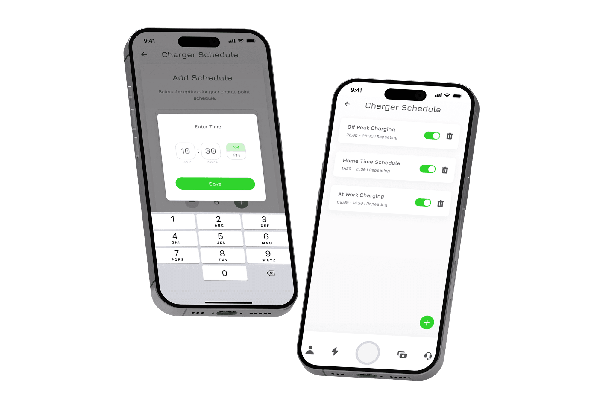 MyBrim charger schedule — off-peak, home and at-work routines
